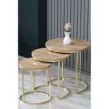 Faymend 3Lü Lüx C Zigon Sehpa Gold Rivoli