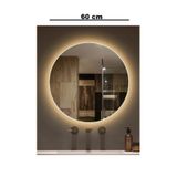 FAYMEND 60 cm Çapında Led'li Lavabo, Banyo, Duvar Aynası(günışığı)