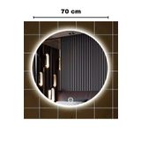 FAYMEND 70 Cm Çapında Beyaz Led'li Lavabo, Banyo, Duvar Aynası(DOKUNMATİK)