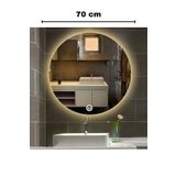 FAYMEND 70 cm Çapında Led'li Lavabo, Banyo, Duvar Aynası