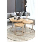 FAYMEND Giant Lüks 3'lü Orta Sehpa Modern Cappuccino Atlantik Çam