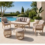 Faymend Rattan Bahçe Ve Balkon Mobilyasi Tiensa Model Krem