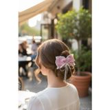 Fayra Accessorıes Fiyonk Toka İncili Küçük Puantiye Transparan Dantel ve Şifon Kumaş
