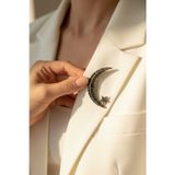 FAYRA ACCESSORIES Zirkon Taşlı Ay Yıldız Broş