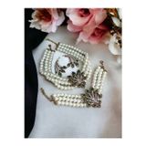 FAYRA ACCESSORIES Zümrüt Yeşil Hayat Ağacı Figür İnci Kolye İnci Bileklik ve Küpe Seti