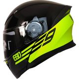 Fazer 965 Çene Açılır Kask Güneş Vizörlü Ego Yellow (L) - Siyah - Neon Sarı