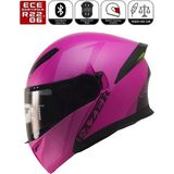 Fazer FR-965 Line Women Motosiklet Kaskı Kadın Çene Açılır Güneş Vizörlü Motorcu Kask - Pembe
