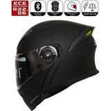 Fazer FR-965 Mat Black Motosiklet Kaskı Çene Açılır Güneş Vizörlü Motorcu Kask - Siyah
