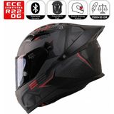 Fazer FX211X Beast Siyah Motosiklet Kaskı Spoiler Mod Güneş Vizörlü Full Face Kask - Çok Renkli