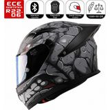Fazer FX211X Fantastic Gri Motosiklet Kaskı Spoiler Mod Güneş Vizörlü Full Face Kask - 2XL - Çok Renkli