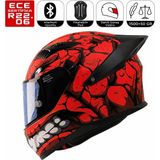 Fazer FX211X Fantastic Kırmızı Motosiklet Kaskı Spoiler Mod Güneş Vizörlü Full Face Kask - XL - Çok Renkli