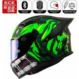 Fazer FX211X Rage Motosiklet Kaskı Spoiler Mod Güneş Vizörlü Full Face Kask - Çok Renkli