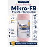 FB Cup (20'li Rulo) Mikro-Fb Çok Amaçlı %100 Mikrofiber Temizlik Bezi 25X32 Kopart Kullan (Pudra Pembesi)