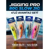FB Cup 80G Slow Jig 4'lü Avantaj Seti - Tuzlu Su Için Yüksek Kalite Suni Yem