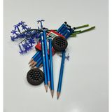 FB Cup Faber-Castell Kalem Seti & Nero Bisküvi Tasarımlı Mikro Silgi - 12 Parça Kırtasiye Seti - Mavi