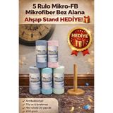 FB Cup Mikro-FB Mikrofiber Rulo Bez 5'li Avantaj Paketi + Ahşap Stand HEDİYELİ!