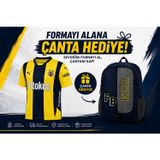 FB TKM 014 FENERBAHÇE ORJİNAL LİSANSLI UNİSEX SARI LACİVERT ÇUBUKLU ÇOCUK FORMASI OKUL ÇANTASI HEDİY