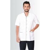 Fbc Tekstil Erkek Hakim Yaka Doktor Önlüğü Eczacı Önlüğü Hemşire Önlüğü Estetisyen Önlüğü Gabardin Kısa Kol Önlük - 3XL - Kırmızı