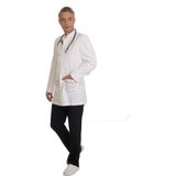 Fbc Tekstil Erkek Hakim Yaka Doktor Önlüğü Eczacı Önlüğü Hemşire Önlüğü Estetisyen Önlüğü Gabardin Uzun Kol Önlük - Kırmızı