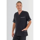 Fbc Tekstil V Yaka Doktor Önlüğü Eczacı Önlüğü Laborant Önlüğü Hemşire Önlüğü Estetisyen Önlüğü Beyaz Kısa Kol Erkek Önlük - XXXL (110 - 125 cm) - Lacivert