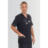 Fbc Tekstil V Yaka Doktor Önlüğü Eczacı Önlüğü Laborant Önlüğü Hemşire Önlüğü Estetisyen Önlüğü Gri Kısa Kol Erkek Önlük - Lacivert