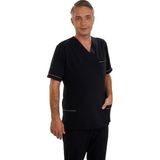 Fbc Tekstil V Yaka Doktor Önlüğü Eczacı Önlüğü Laborant Önlüğü Hemşire Önlüğü Estetisyen Önlüğü Siyah Kısa Kol Erkek Önlük - 4XL - Beyaz