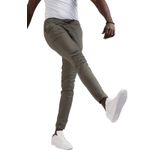 FBI Jeans Dar Ve Lastikli Paça Beli İplikli Kanvas Kumaş Slimfit Jogger Pantolon HAKİ 30