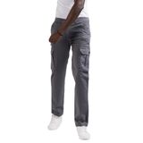 FBI Jeans Mevsimlik Kanvas Kumaş Regular Fit Boru Paça Kargo Pantolon GRİ 31