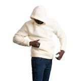 FBI Kapşonlu Kanguru Cepli Slimfit Peluş Sweatshirt KREM L