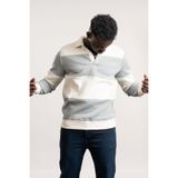 FBI Polo Yaka Kalın Çizgili 3 İplik İçi Şardonlu Slimfit Sweatshirt GRİ S