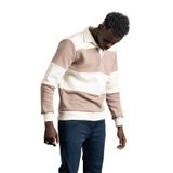 FBI Polo Yaka Kalın Çizgili 3 İplik İçi Şardonlu Slimfit Sweatshirt KAHVERENGİ L
