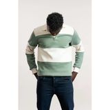 FBI Polo Yaka Kalın Çizgili 3 İplik İçi Şardonlu Slimfit Sweatshirt