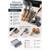 FBZhome 1 Adet Tencere Kapak Tutucu Ve Kaşıklık Tencere Kapağı Standı Kaşık Kepçe Altlığı Düzenleyici Organizer