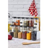 FBZhome 12li Büyük Boy Cam Kavanoz Saklama Kabı Baharatlık Seti Süper Set 500 Ml (Etiket Hediyeli)