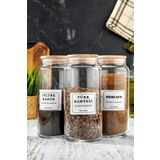 FBZhome 3 Adet 1300 ml Ahşap Kapaklı Vakumlu Kahve Nescafe Saklama Kabı Cam Kavanoz