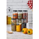 FBZhome 6lı Büyük Boy Cam Kavanoz Saklama Kabı Baharatlık Seti Süper Set 500 Ml (Etiket Hediyeli)