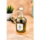 FBZhome Ahşap Standlı 1500 Ml Zeytinyağı Şişesi Galon Yağlık - Yağdanlık 1.5 Litre