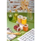 FBZhome Etiketli 6lı 200 Ml Akrilik Baharatlık Saklama Kabı