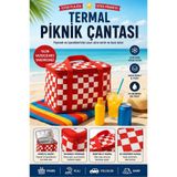 FBZhome Termal Piknik Çantası 25 LT | Kamp Plaj Araba İçin Soğutucu Pratik Piknik Sepeti