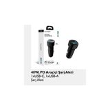 Fc 15 48W Pd Araç İçi Çakmaklık Hızlı Şarj Aleti Type-C Usb Uyumlu Rgb Işık Araç Şarj Başlığı