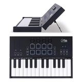 Fc-25 Katlanabilir Midi Klavye Denetleyicisi, 25 Tuşlu Usb Mıdı Klavye, 8 Rgb Davul Pedi, Bluetooth Mıdı, Cubase Le Yazılımı, Şarj Edilebilir Pil, Stüdyo İçin Kompakt