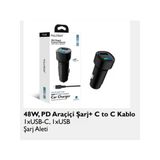 Fc16 Süper Hızlı 48W 1X Type-C Araç Şarj Cihazı, 12/24V Çakmaklık Girişli Akım Korumalı,