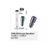 Fc19 Rgb 53W Pd Hızlı Şarj Araç Içi Çakmaklık Şarj Aleti 1X Type-C 35W Pd 1X Usb3.0 18W