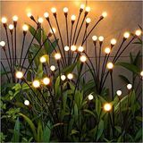 FCFEUE 2 Paket Güneş Ateşböceği Işıkları, 20 LED Işıklı, Su Geçirmez Bahçe Işıkları, 2 Aydınlatma Modu, Rüzgarla Salıncak, Bahçe Avlu Yol Dekorasyonu için Yıldız Patlaması Sallanan Işıklar (Sıcak
