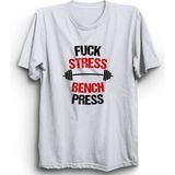 F*ck Stress Bench Press, Gym, Fitness, Spor Tişört - Beyaz - XL