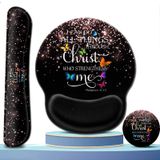 FDHHKJUKO Mouse Pad Bilek Desteği ve Bellek Köpüğü Klavye Bilek Dayanağı, Ergonomik Destek, Kolay Yazma Bilek Ağrısını Giderme, Oyun, Kablosuz, Bilgisayar, Ofis Çalışması için, Pembe Altın Siyah Mouse Pad