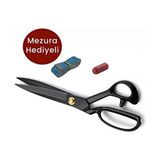 Fdmstar Fs-8 Siyah Saplı Paslanmaz Çelik Somunlu Makas 8 Inç (20CM) Siyah Renk Hediye Mezura ile