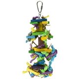 Featherland Paradise Knots N Blocks kuş oyuncağı, kuş oyuncakları, papağanlar, kakadular, papağanlar, çok büyük kuşlar ve büyük gagalar için