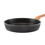 Febern Premium Bio Granit Alüminyum Döküm Nisch Tava (Siyah-Koyu Ahşap Kulp) (24)