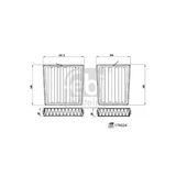 Febı 176024 Polen Filtresi Takımı (Aktıf Karbon Filtresi) W203 02-07 Cl203 02-08 C209 02-09 A209 02-